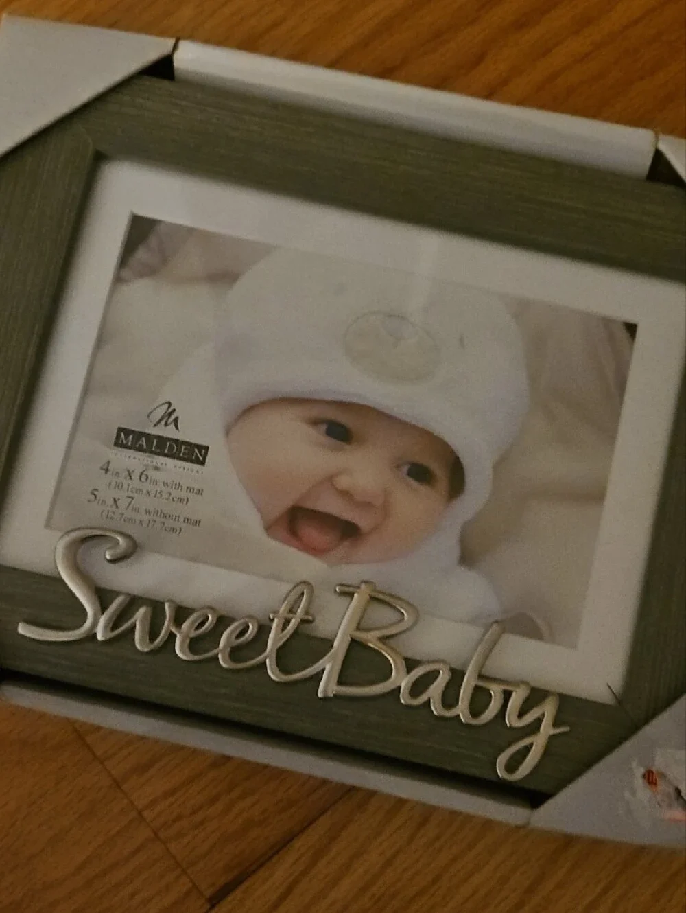 Malden Gray Wood Photo Frame Pair with Silver Script Accents